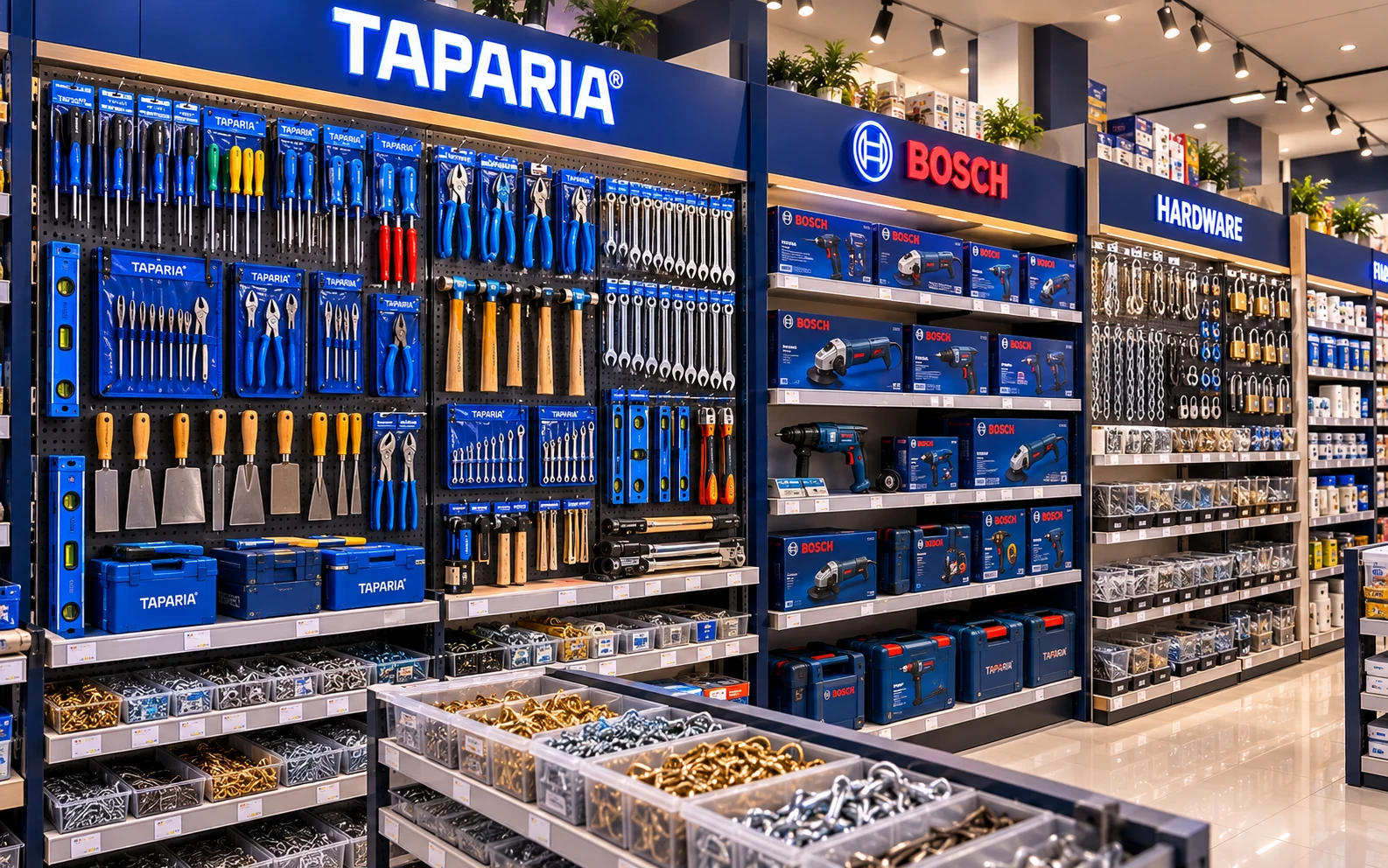 Taparia, Bosch and hardware section