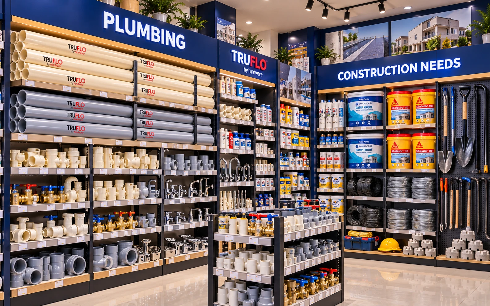 Plumbing and construction needs section